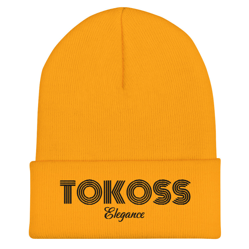 Tokoss Cuffed Beanie - Embroidered Black Design
