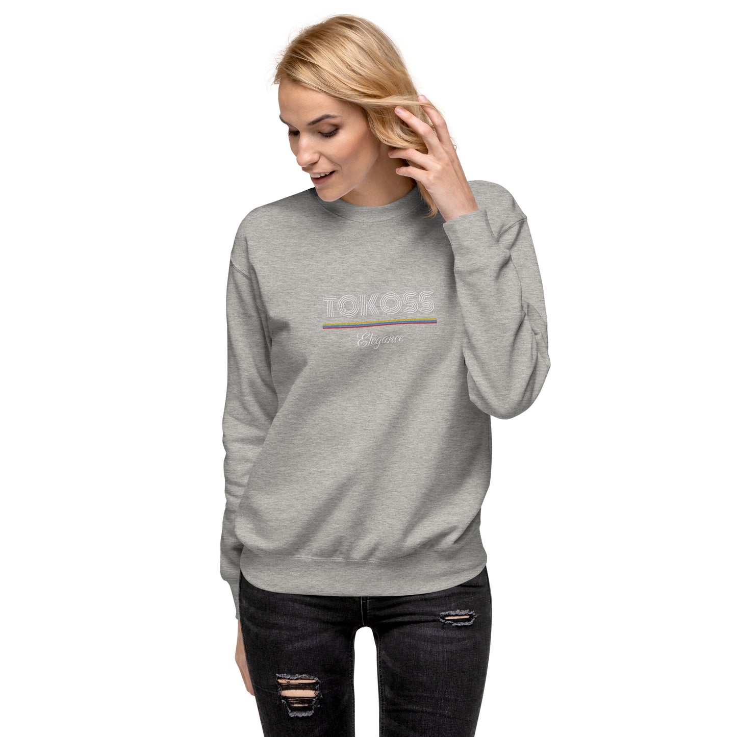 Tokoss Deluxe Embroidered Unisex Sweatshirt - White design 3