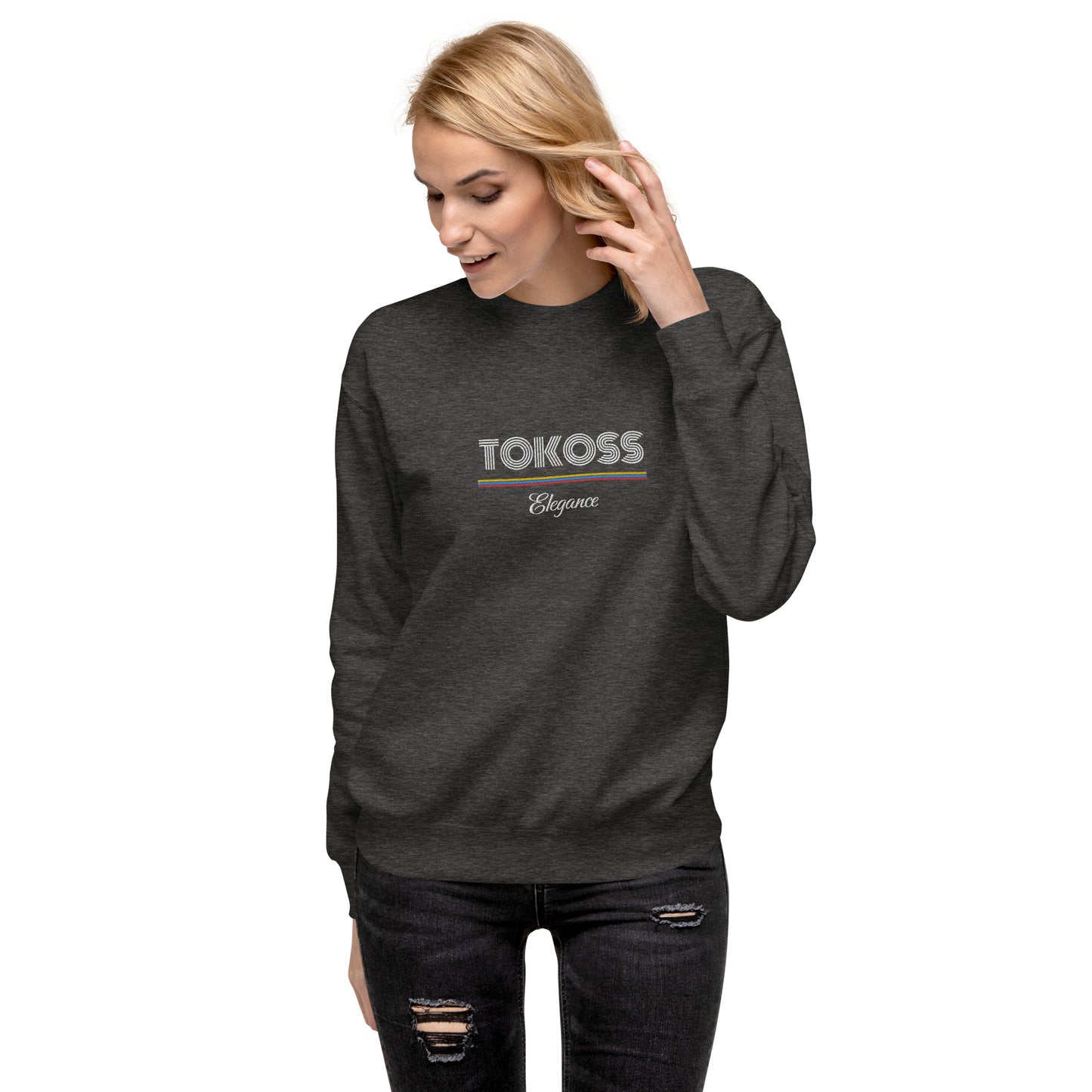 Tokoss Deluxe Embroidered Unisex Sweatshirt - White design 3