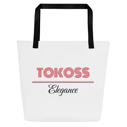 Tokoss Elegance Large Tote bag with inside pocket - Black and red design 2