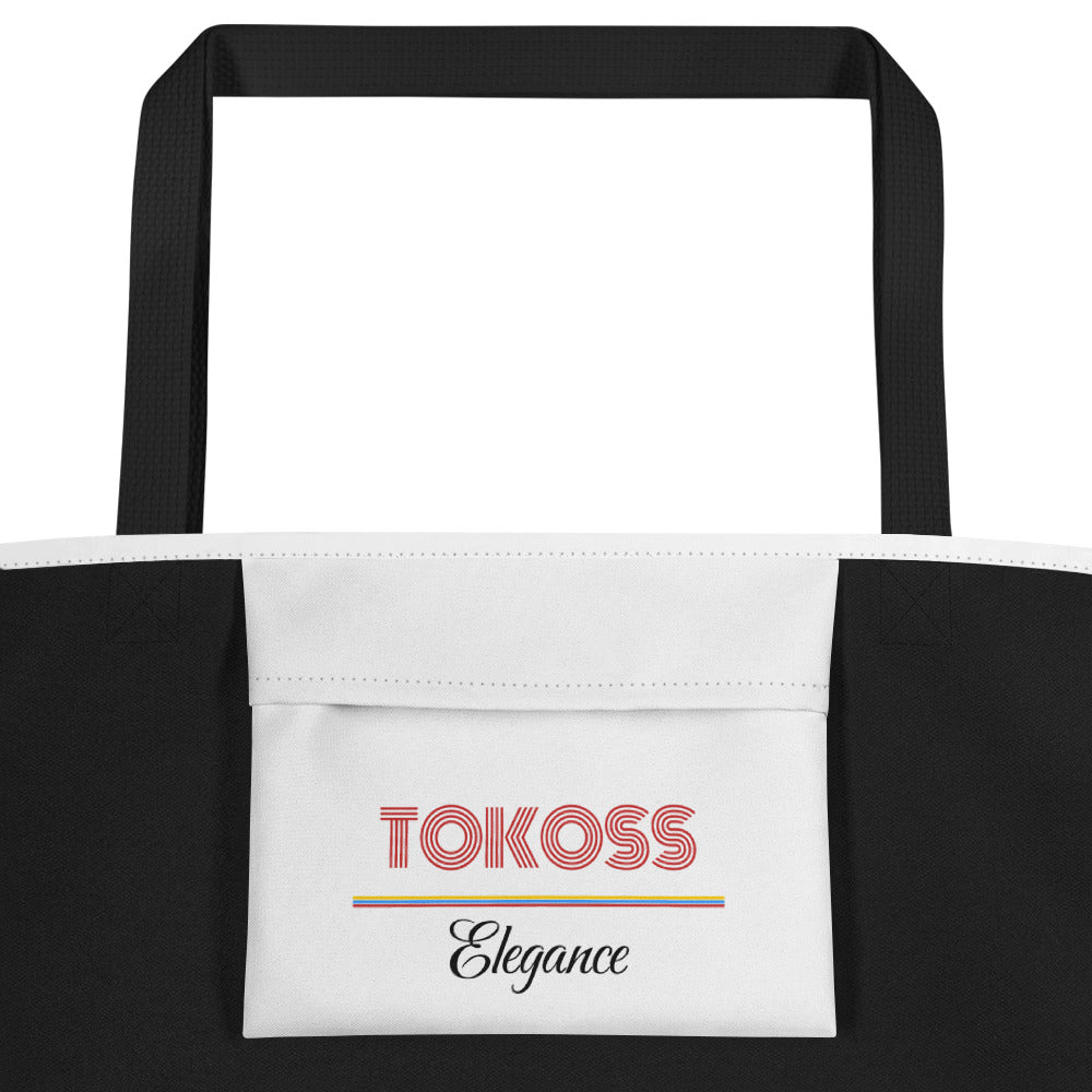 Tokoss Elegance Large Tote bag with inside pocket - Black and red design 2