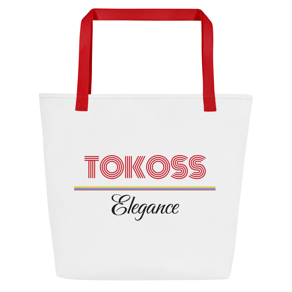 Tokoss Elegance Large Tote bag with inside pocket - Black and red design 2