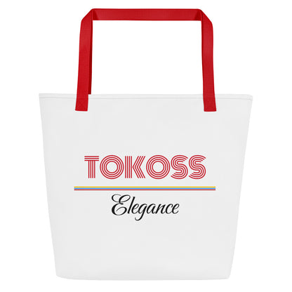 Tokoss Elegance Large Tote bag with inside pocket - Black and red design 2