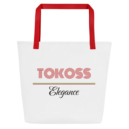 Tokoss Elegance Large Tote bag with inside pocket - Black and red design 2