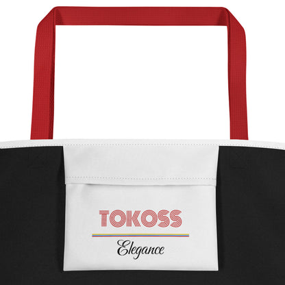 Tokoss Elegance Large Tote bag with inside pocket - Black and red design 2