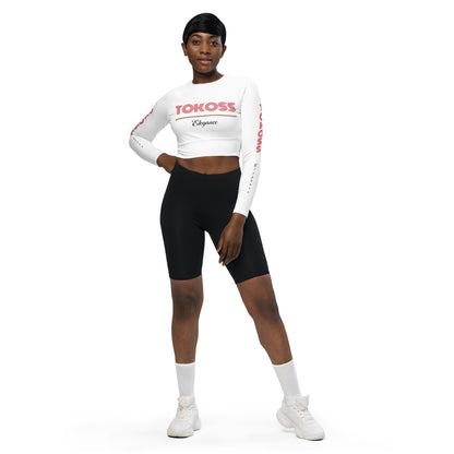 Tokoss long-sleeve crop top - Black and red design 3