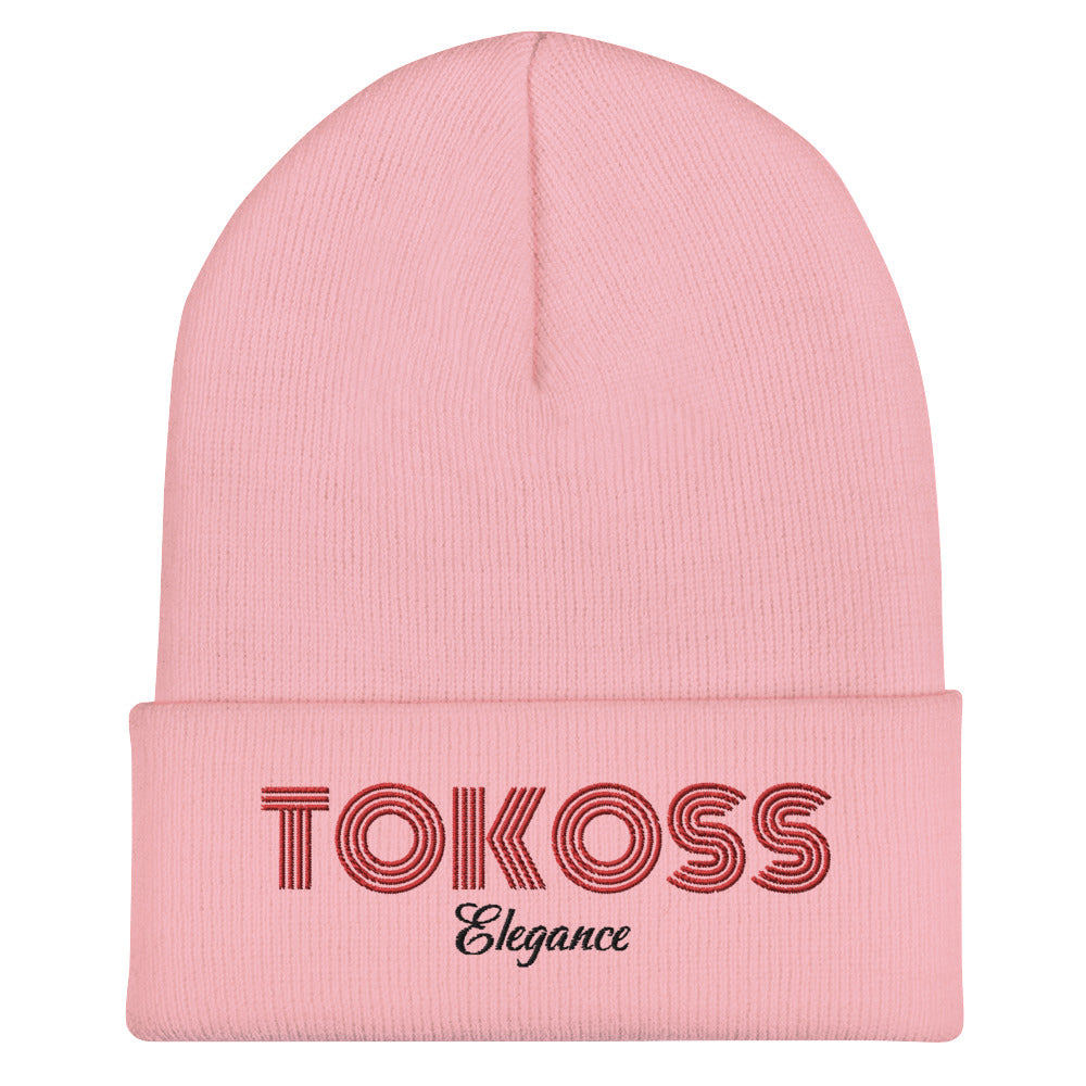 Tokoss Cuffed Beanie - Embroidered Red Design