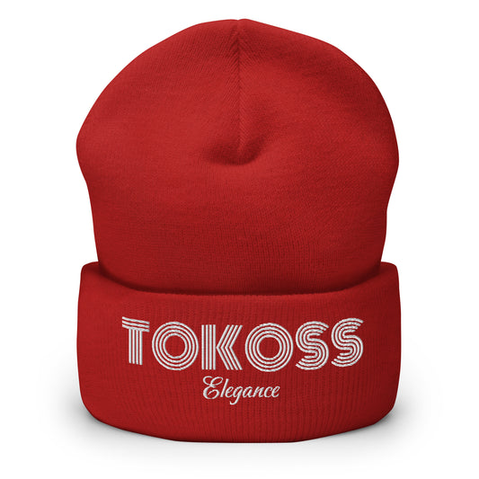 Tokoss Cuffed Beanie - Embroidered White Design