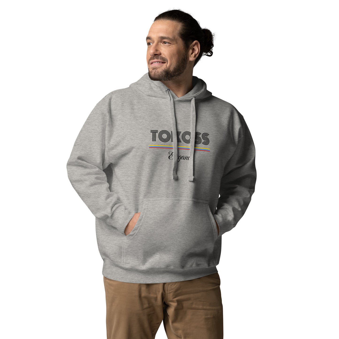 Tokoss Elegance Unisex Bedruckter Kapuzenpullover – Schwarzes Design 3